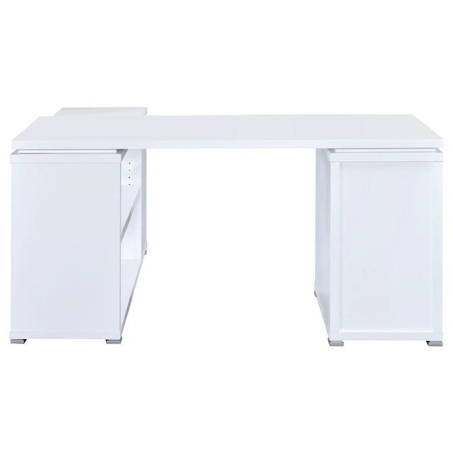 Alt view image 6 of 7 - Tona White Driftwood 3-Drawer L-Shape Computer Desk