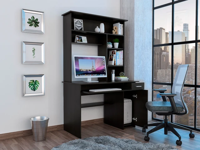 Alt view image 2 of 7 - Computer Desk Acequia, Office, Black