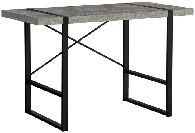 Main image of Computer Desk, Home Office, Laptop, 48"l, Work, Grey Laminate, Black Metal, Contemporary, Modern