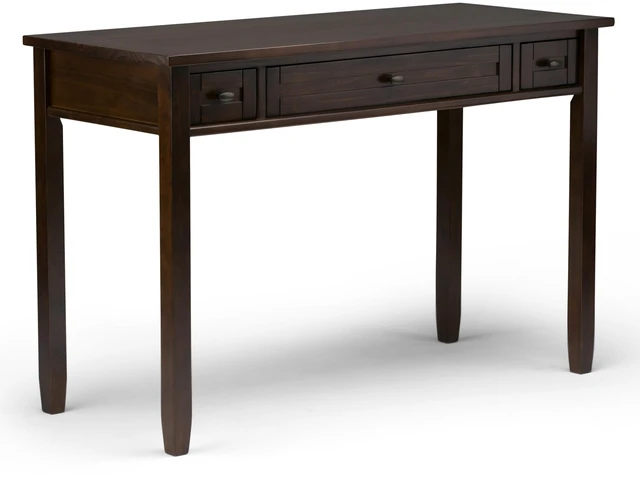 Main image of Warm Shaker 48 inch Wide Solid Wood Desk in Brunette Brown