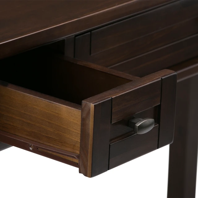 Alt view image 3 of 7 - Warm Shaker 48 inch Wide Solid Wood Desk in Brunette Brown