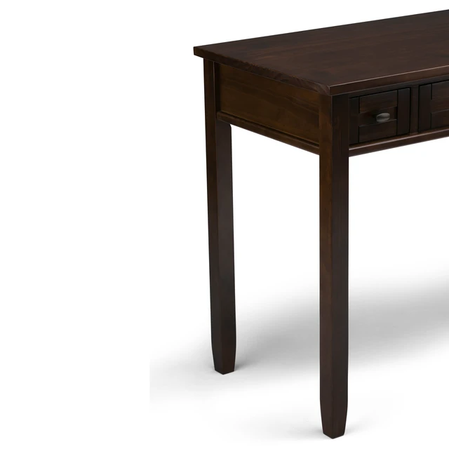 Alt view image 4 of 7 - Warm Shaker 48 inch Wide Solid Wood Desk in Brunette Brown