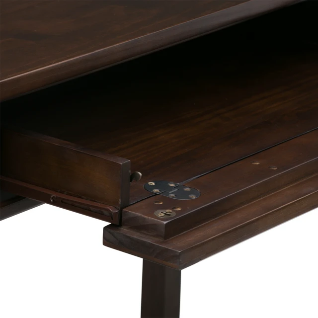 Alt view image 5 of 7 - Warm Shaker 48 inch Wide Solid Wood Desk in Brunette Brown
