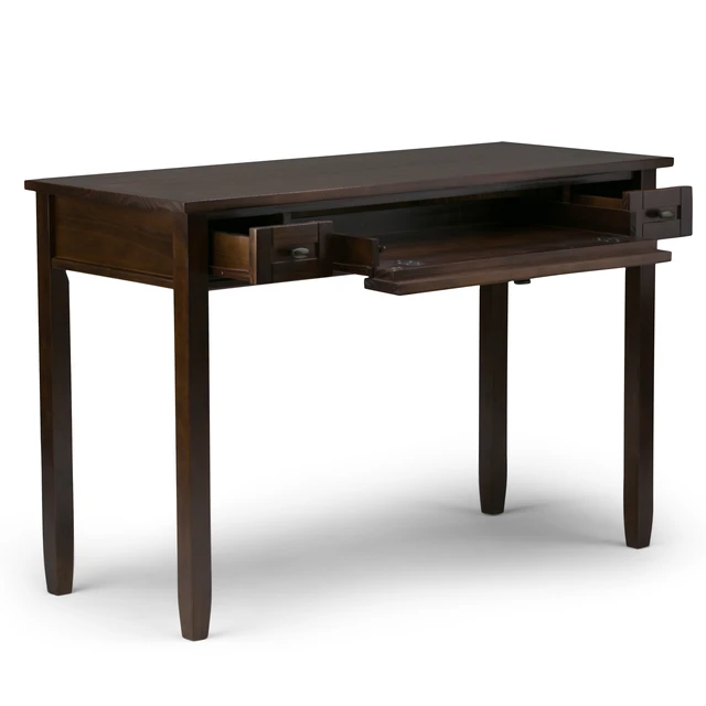 Alt view image 7 of 7 - Warm Shaker 48 inch Wide Solid Wood Desk in Brunette Brown