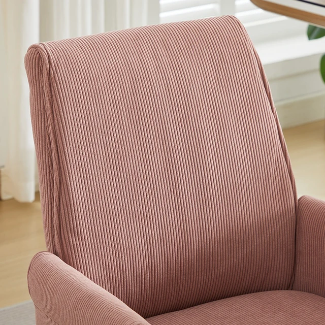 Alt view image 7 of 7 - Mid-back liftable office chair, striped fabric, and ergonomically designed, is an excellent choice for working, studying or relaxing. The mid-back design provides a better sitting experience.Pink