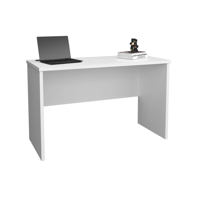 Alt view image 6 of 7 - Malibu 47" Wide Study Desk White Modern Simple Computer & Laptop Table Dining Table for Bedroom, Living Room, Home and Office, Kitchen White