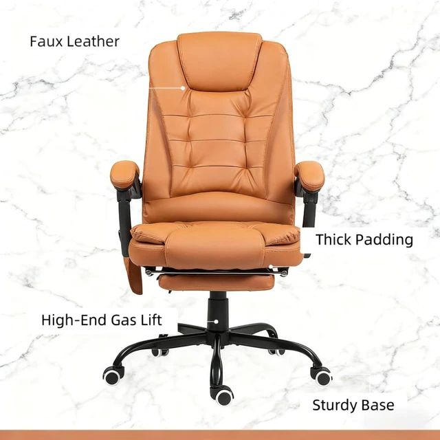 Alt view image 4 of 7 - Vibrating Massage Office Chair,High Back Massaging Office Desk Chair with Lumbar Support,Footrest