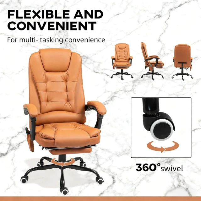 Alt view image 3 of 7 - Vibrating Massage Office Chair,High Back Massaging Office Desk Chair with Lumbar Support,Footrest
