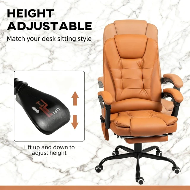 Alt view image 5 of 7 - Vibrating Massage Office Chair,High Back Massaging Office Desk Chair with Lumbar Support,Footrest