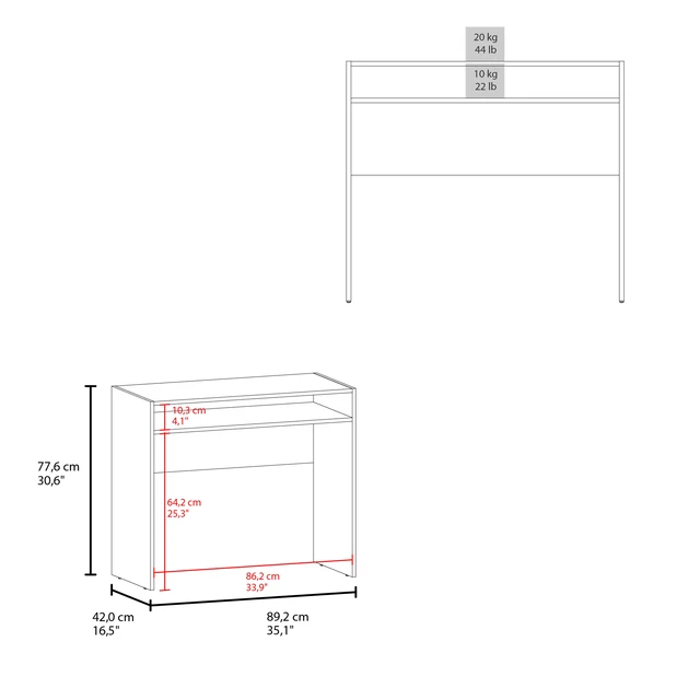 Alt view image 4 of 7 - Stella 35" Wide Writing Desk with Shelf