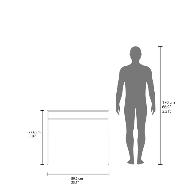 Alt view image 3 of 7 - Stella 35" Wide Writing Desk with Shelf