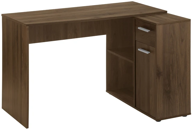 Main image of Computer Desk, Home Office, Corner, Storage Drawers, 46"l, L Shape, Work, Laptop, Walnut Laminate, Contemporary, Modern