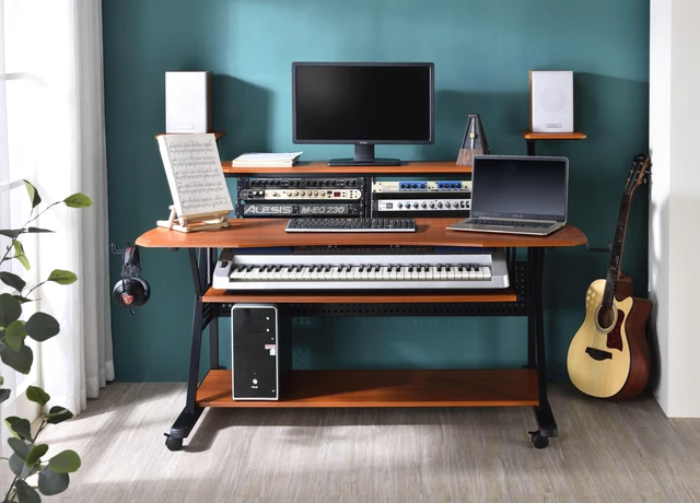 Main image of Willow Cherry & Black Finish Music Desk
