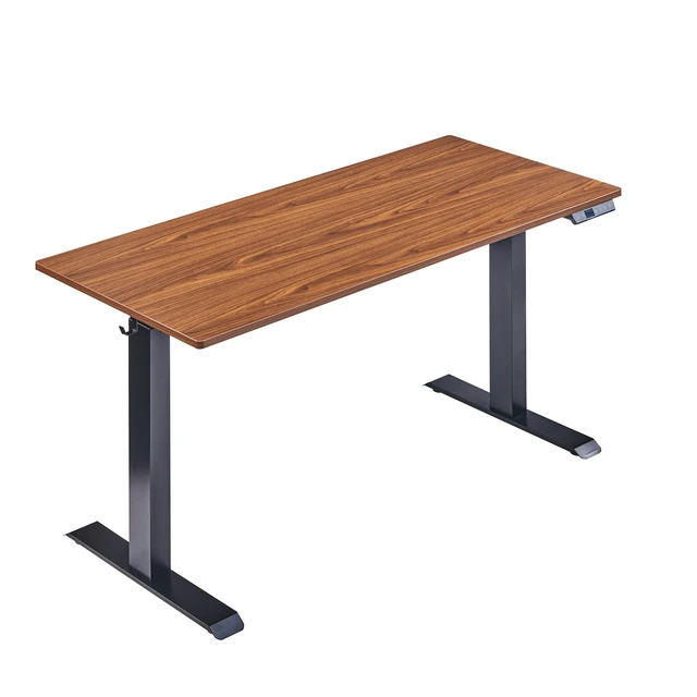 Alt view image 3 of 7 - Electric Standing Desk, Adjustable Height Stand up Desk, 24x48 Inches Sit Stand Home Office Desk,Black Frame/Mahogany Top