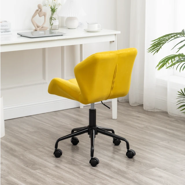 Alt view image 5 of 7 - Eldon Diamond Tufted Adjustable Swivel Office Chair, Yellow