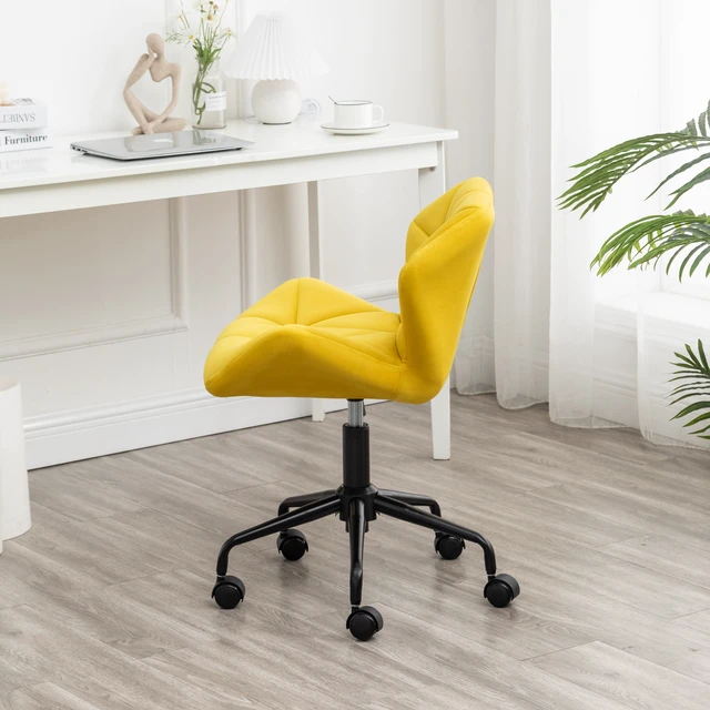 Alt view image 4 of 7 - Eldon Diamond Tufted Adjustable Swivel Office Chair, Yellow