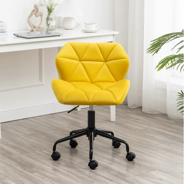 Alt view image 2 of 7 - Eldon Diamond Tufted Adjustable Swivel Office Chair, Yellow