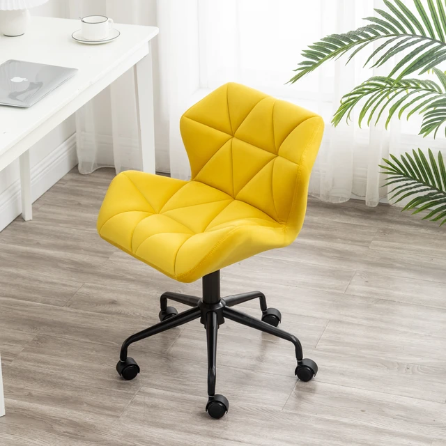 Alt view image 3 of 7 - Eldon Diamond Tufted Adjustable Swivel Office Chair, Yellow