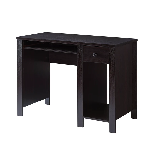 Alt view image 3 of 5 - Student desk home office desk 39"W Compact desk Writing Desk Laptop Desk Red Cocoa Espresso One drawer Keyboard Drawer Wooden Knob