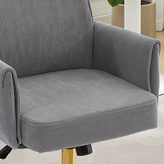 Alt view image 6 of 7 - Mid-back liftable office chair, striped fabric, and ergonomically designed, is an excellent choice for working, studying or relaxing. The mid-back design provides a better sitting experience.Gray