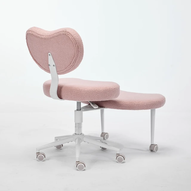 Alt view image 7 of 7 - Meditation Chair Plus, Cross Legged Chair with Wheels, ADHD Chair, Criss Cross Desk Chair with Lumbar Support and Adjustable Stool, Flexible Design for Fidgety Sitters, Pink