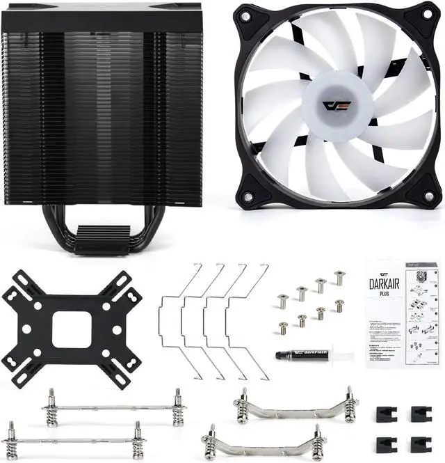 Alt view image 4 of 4 - darkFlash Darkair Plus Addressable RGB CPU Air Cooler 4 Heatpipes Double 120MM 4Pin PWM Fan ARGB Tower CPU Air Cooler