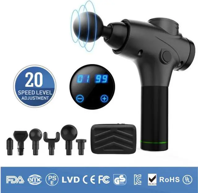 Alt view image 2 of 3 - Massage Gun for Athletes, Portable Body Muscle Massager Professional Deep Tissue Massage Gun for Pain Relief with 6 Massage Heads 20 Speed High-Intensity Vibration Legiral Le3 Massage Gun