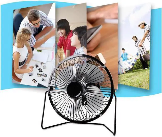 Alt view image 4 of 7 - Gemdeck Table Fan 4/6-Inchwith Desk Fan Power Adapter and USB Cable Green 6 inch