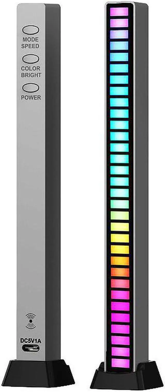 Main image of Gemdeck RGB Rechargeable Sound Control Light,Wireless Voice-Activated Music Rhythm Lights Silver
