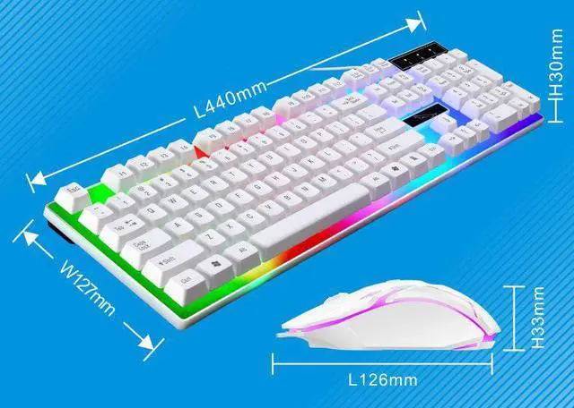 Alt view image 5 of 5 - Gemdeck Wired Gaming Keyboard and Mouse Combo RGB Backlit Gaming Keyboard for Windows PC Gamers Black