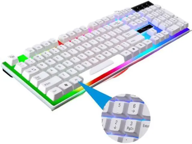 Alt view image 3 of 5 - Gemdeck Wired Gaming Keyboard and Mouse Combo RGB Backlit Gaming Keyboard for Windows PC Gamers Black