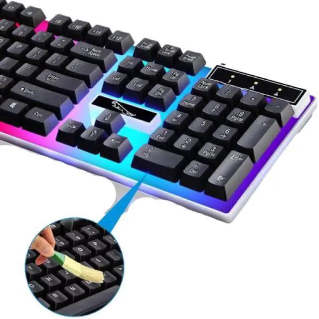 Alt view image 2 of 5 - Gemdeck Wired Gaming Keyboard and Mouse Combo RGB Backlit Gaming Keyboard for Windows PC Gamers Black
