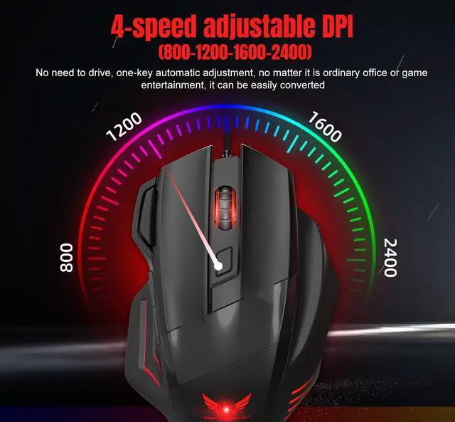Alt view image 6 of 7 - Gemdeck Wired Gaming Mouse RGB Backlit Gamer Computer Mouse Ergonomic USB Mice