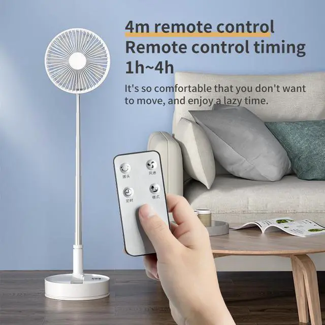 Alt view image 3 of 6 - Gemdeck Foldable USB Desk/Floor Air Circulator Cooling Fan with Telescoping Drawing Pole Black