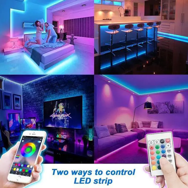 Alt view image 4 of 6 - Gemdeckv Led Lights for Bedroom Reemeer , Led Strip Lights Music Sync Color Changing Led Lights with App Control and Remote, Led Light Strips for Party, Home Decoration