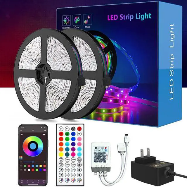 Alt view image 2 of 6 - Gemdeck 32.8*2 Feet Bluetooth Smart App Music RGB Colorful Changing Led Light Strip with DIY Remote