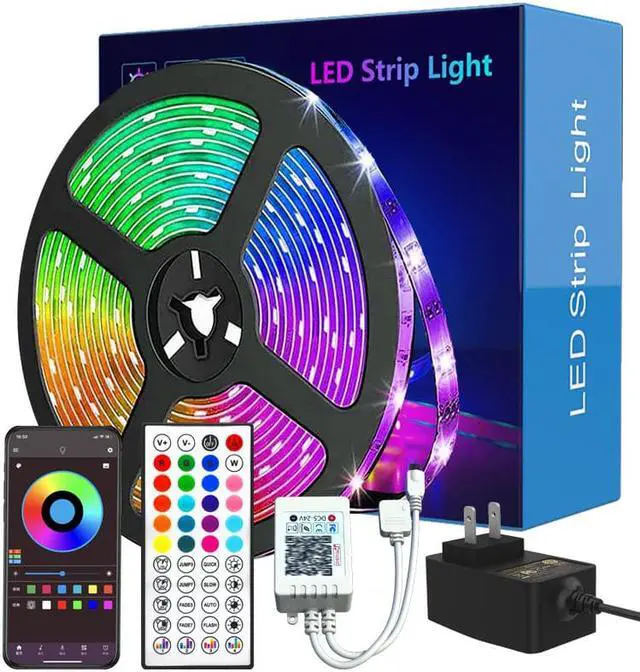 Main image of Gemdeck 32.8*2 Feet Bluetooth Smart App Music RGB Colorful Changing Led Light Strip with DIY Remote