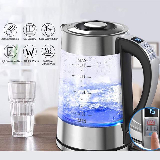1.8L 304 Stainless Electric Kettle With Water Temperature Control