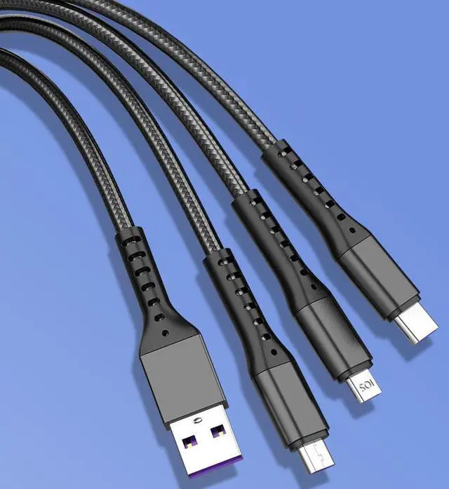 Alt view image 6 of 6 - Gemdeck Multi USB Charger Cable Retractable 3 in 1 Multiple Charging Cord Adapter Black