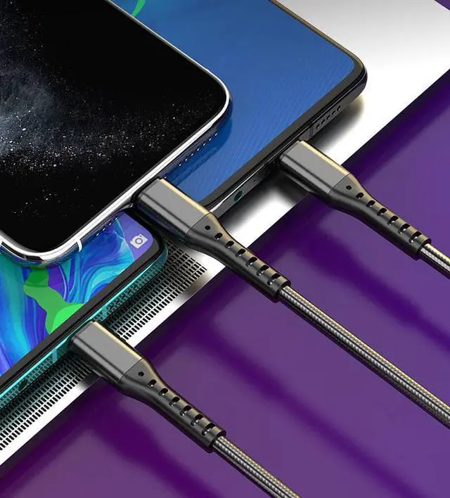 Alt view image 4 of 6 - Gemdeck Multi USB Charger Cable Retractable 3 in 1 Multiple Charging Cord Adapter Black