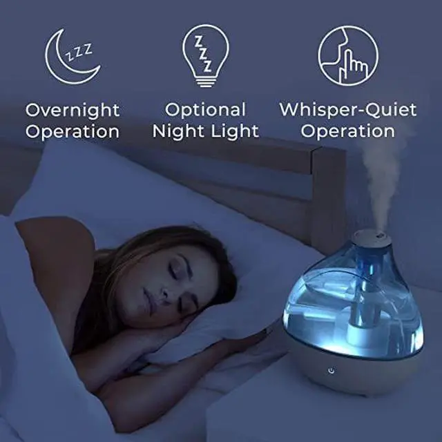 Alt view image 5 of 5 - Gemdeck Ultrasonic Cool Mist Humidifier - Quiet Air Humidifier for Bedroom for 360° Rotation Nozzle