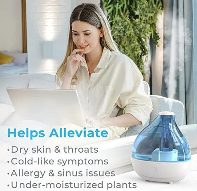 Alt view image 4 of 5 - Gemdeck Ultrasonic Cool Mist Humidifier - Quiet Air Humidifier for Bedroom for 360° Rotation Nozzle