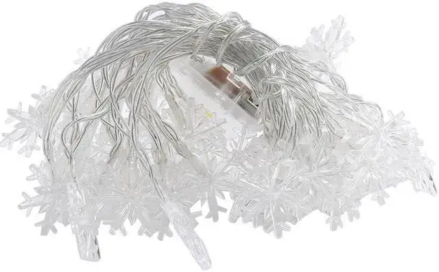 Alt view image 7 of 7 - Gemdeck 2pcs Christmas Snowflake Fairy Lights 9.8ft 20LEDS String Lights Xmas Decor