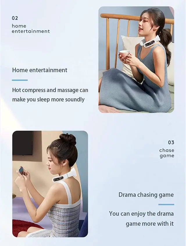 Alt view image 5 of 7 - Gemdeck Electric Pulse Neck Massager for Pain Relief, Intelligent Neck Massager with Heat