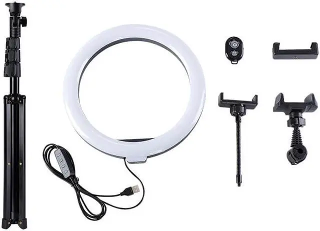 Alt view image 5 of 6 - Gemdeck 10 LED Ring Light with Stand and Phone Holder, Video Light 3000K-6000K Dimmable Selfie Ringlight