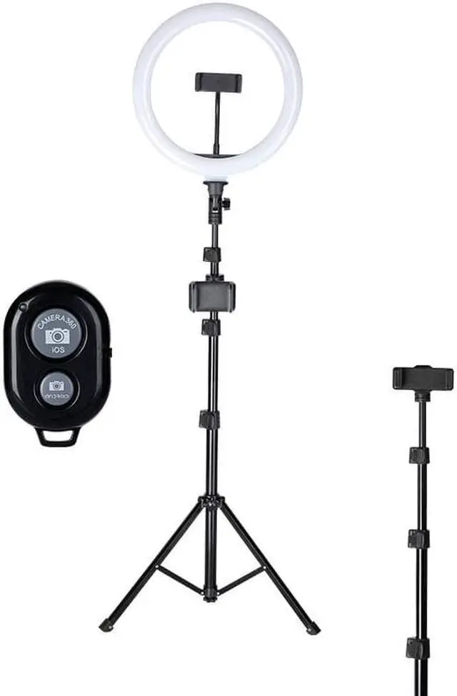 Alt view image 4 of 6 - Gemdeck 10 LED Ring Light with Stand and Phone Holder, Video Light 3000K-6000K Dimmable Selfie Ringlight
