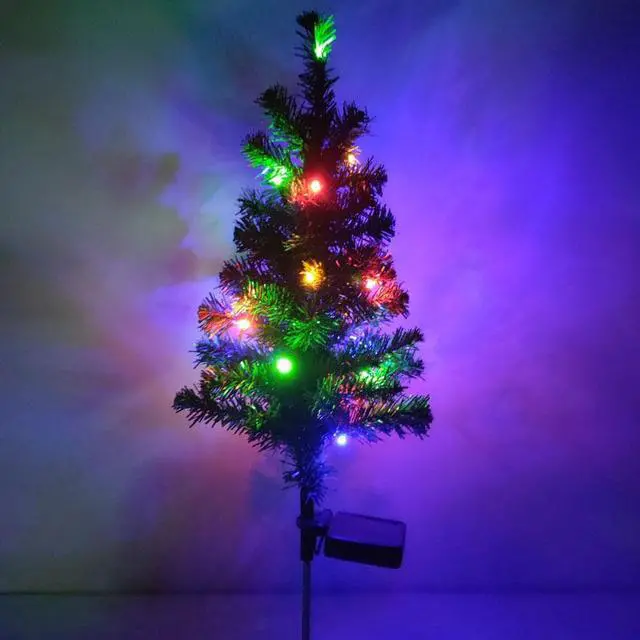 Alt view image 2 of 5 - Gemdeck 2pcs Solar Lights Solar Power Stake Led Lighting Pine Lights Christmas Decor