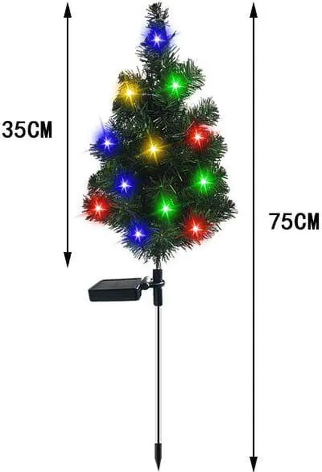 Alt view image 5 of 5 - Gemdeck 2pcs Solar Lights Solar Power Stake Led Lighting Pine Lights Christmas Decor