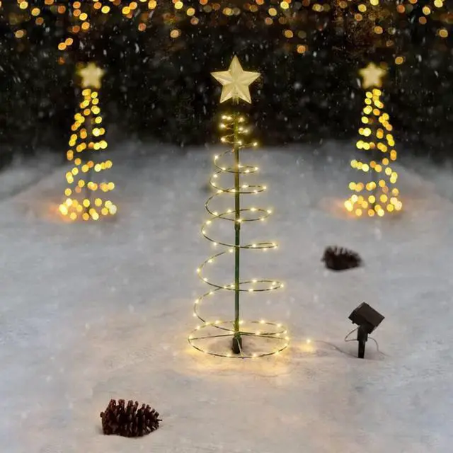 Alt view image 2 of 5 - Gemdeck 2.6ft Christmas Spiral Lights Solar Led String Light Decor Spiral Xmas Tree Lights Lamp