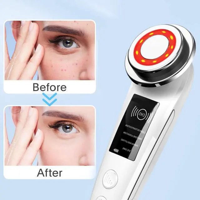 Alt view image 3 of 5 - Gemdeck Facial Massager, Skin Care Tools 7 in 1 High Frequency Facial Machine Pink